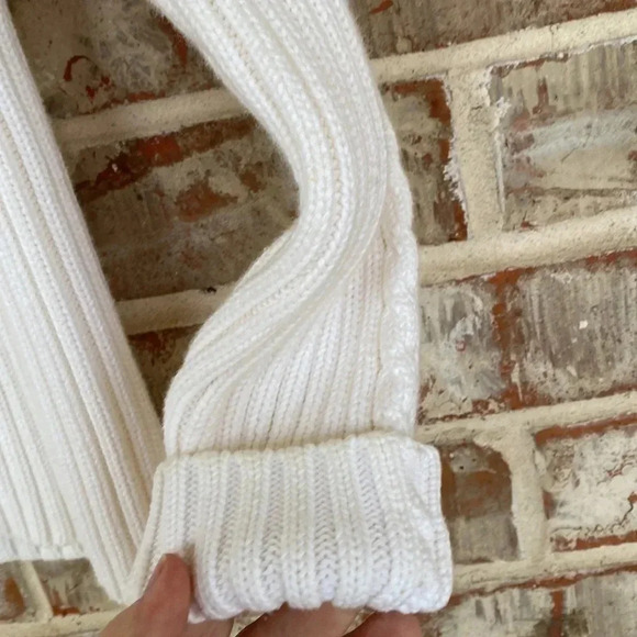 Woods & Gray Cream Cable Ribbed Raglan Zipper Sweater - Picture 7 of 8